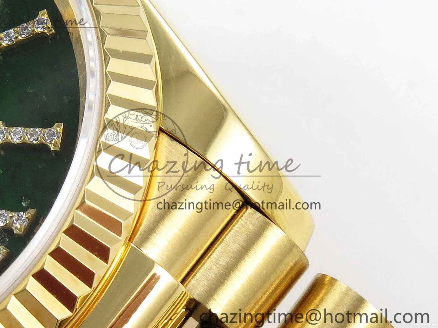 0212 Day Date 36 YG RAF 1:1 Best Edition Green Stone Roman Dial on YG Bracelet A Durable 1524